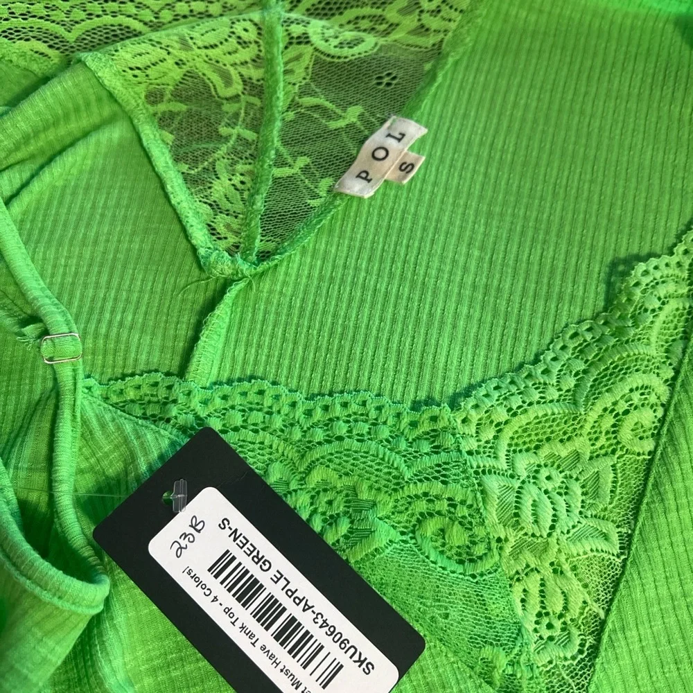 POL Neon Green Lace Camisole - Picture 5 of 5